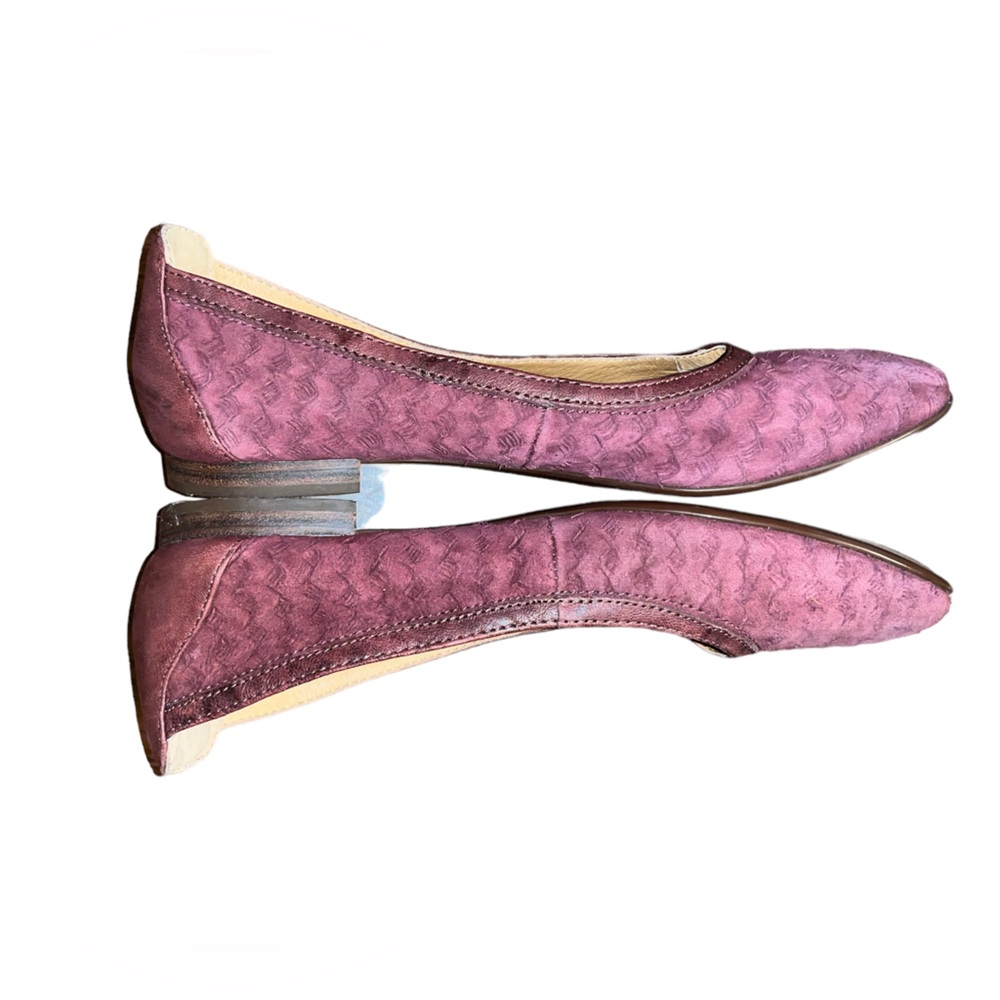 Sofft Plum Textured Leather Ballet Flats